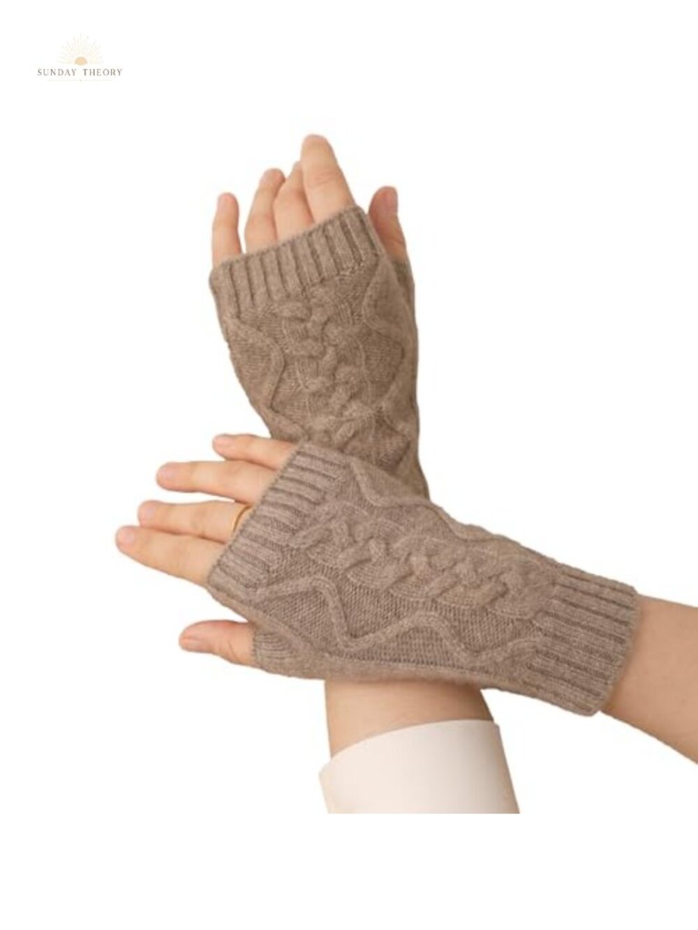 100% Cashmere Fingerless Gloves Women Knitted Mittens Warm Touchscreen Gift Box
